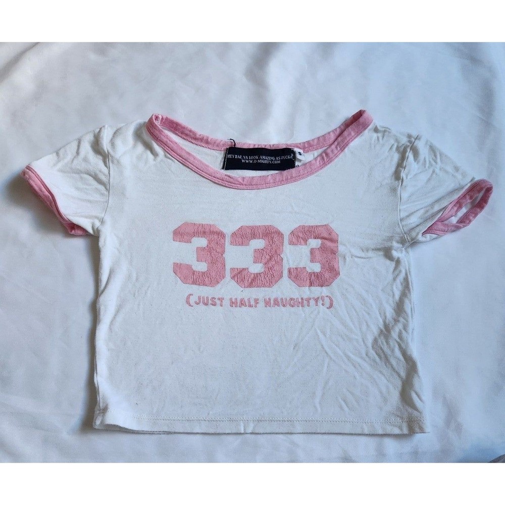 Omighty 333 Just Half Naughty Baby Tee Size Small